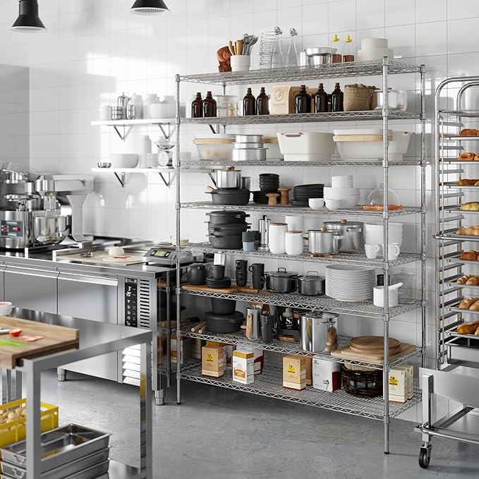 21" Deep x 60" Wide x 86" Height Wire Shelving Kit | 8-Tier | NSF Commercial Storage Rack Unit