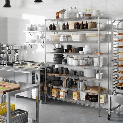 21" Deep x 60" Wide x 86" Height Wire Shelving Kit | 8-Tier | NSF Commercial Storage Rack Unit