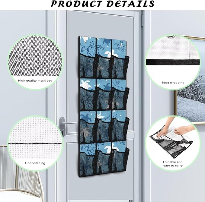 Turtle Shoe Organizer Door Hanger,Shoes Hanger Storage Organizer Bag Storage for Small Spaces,Hanging Shoe Storage