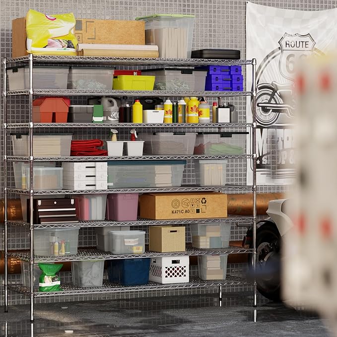 24" Deep x 72" Wide x 74" Height Wire Shelving Kit | 8-Tier | NSF Commercial Storage Rack Unit
