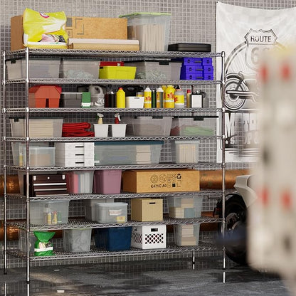 24" Deep x 72" Wide x 74" Height Wire Shelving Kit | 8-Tier | NSF Commercial Storage Rack Unit