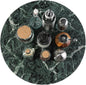 Marble Lazy Susan, 16 in Turntable Organizer for Cabinet Pantry Kitchen Countertop Fridge Bathroom Makeup Vanity Countertop, Detachable Organizer (Indian Green)
