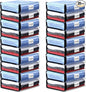 Kenning 20 Pcs Clear Zippered Storage Bags for Sheet Plastic Sweater Bag with Handle and Label Pocket Vinyl Stackable Closet Organizer Moving Bag for Bed Blanket Clothes Pillow(Black,11 x 15 x 4 Inch)