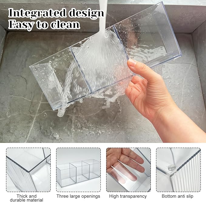 Rainmae Large Cutlery Storage Organizer, Plastic Cutlery Utensil Holder Storage Organizer Caddy for Kitchen Countertop Organization, Holds Fork, Knife, Spoon, Silverware Tableware Storage Box