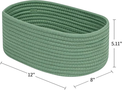 CubesLand Woven Basket for Organizing/Storage,Cube Shelf Closet Storage Baskets Bins,Long-lasting &Skin-friendly Toy Storage Basket,Stylish Room Decor Basket,Rope Basket,Green Basket for Shelves