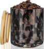 HEADAK LIFE Hand Blown Glass Food Storage Containers with Lids 14oz Jar with Lid Coffee Container,Spice,Sugar,Tea,Flour,Nuts,Decorative Jars for Countertop(Black)