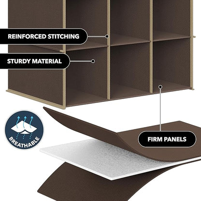 Simple Houseware 24 Section Shelves Hanging Shoes Organizer Holder for Closet, Brown