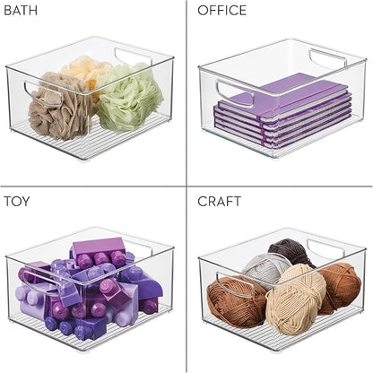 iDesign Stackable Clear Plastic Bin - Kitchen Organizers and Storage for Fridge and Pantry, 2-Pack