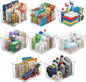 MOONEDGE 8 Pack Clear Plastic Storage Bins, 12 x 8 x 6in Stackable Pantry Organizer Cabinet Containers for Under-Sink Storage, Kitchen, Fridge, Bathroom and Home Organization