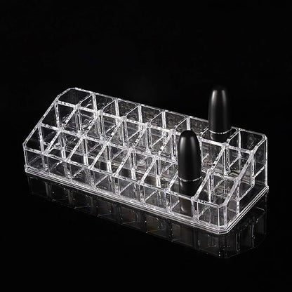 Clear Acrylic Lipstick Organizer for Cosmetic Make Up Holder Crystal 24 Sections A Style