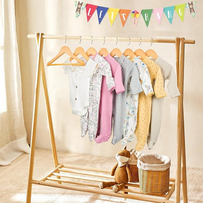 Baby Hangers, 20 Pack Natural Wooden Kids Hangers for Closet, Premium Children's Clothes Hangers with 360° Swivel Hook