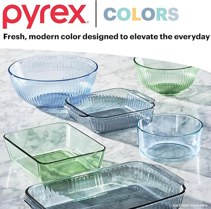 Pyrex Colors Tinted (6-PC Medium) Small/Medium Round Food Storage Container Set, Snug Fit Non-Toxic Plastic BPA-Free Lids, Freezer Dishwasher Microwave Safe, 2 Cup, 4 Cup & 7 Cup