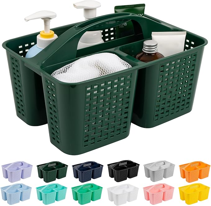 Tiawudi Portable Shower Caddy, Caddy Organizer with Handle, Plastic Shower Basket Hold Soap, Shampoo, Hair Supplies and Beauty Products, Cleaning Supplies Organizer for Home, Dorm, Shelf and Cabinet