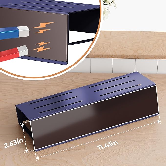 Vetacsion 4 Pack Moveable Fridge Magnetic Spice Racks,Metal Purple