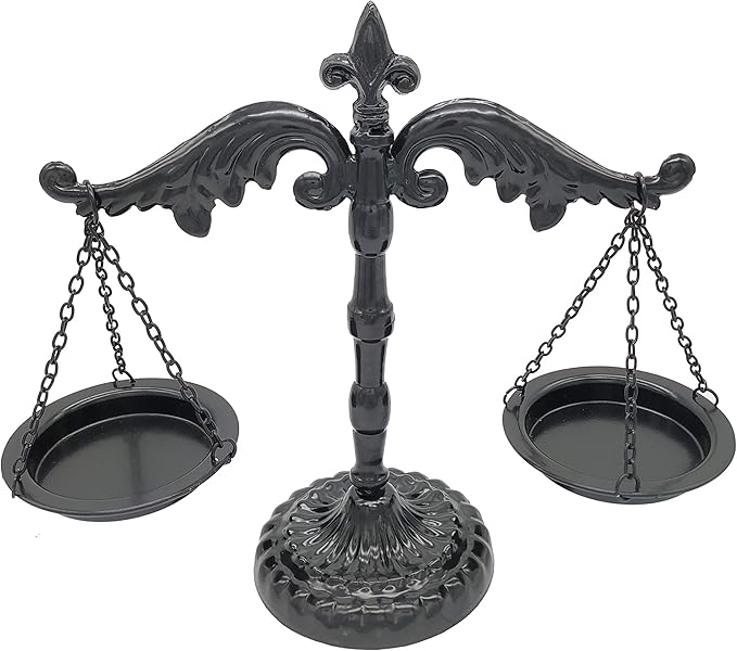 Owlgift Vintage Style Metal Libra Jewelry Display, Scale Tray Cosmetic Organizer, Jewelry Storage, Unique Centerpiece Stand – Black