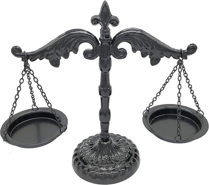 Owlgift Vintage Style Metal Libra Jewelry Display, Scale Tray Cosmetic Organizer, Jewelry Storage, Unique Centerpiece Stand – Black