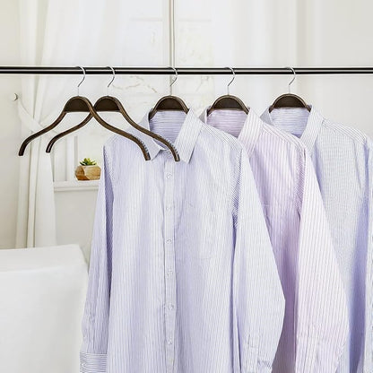 TOPIA HANGER Slim Wooden Hangers with Extra Soft Non-Slip Rubber Grips, 30-Pack High-Grade Fashion Hanger No Shoulder Bump for Sweater, Camisole, Jacket, Dress, Coat (Antique)-CT15A30