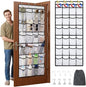 Magnetic Cruise Organizer, Over The Door Organizer for Cruise Ships with 24 Large Clear Pockets, Magnetic Shoe Rack for Door, Hanging Door Organizers for Cabin Cruise Essentials 2026（ 56.7" x 21.2"）