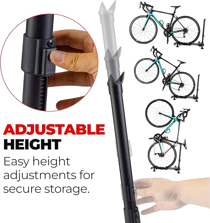 PRO BIKE TOOL Vertical Upright Bicycle Floor Stand - Freestanding Indoor Bike Storage Rack for Garage or Apartment - No Drill - Compatible with Tire Widths of up to 2.3" and Wheel Sizes up to 29"