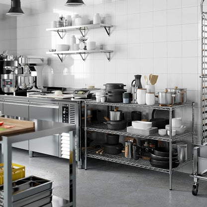 24" Deep x 48" Wide x 34" Height Wire Shelving Kit | 3-Tier | NSF Commercial Storage Rack Unit