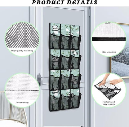 Cute Panda Over The Door Organizer Storage Holder,Door Shoe Rack Organizer for Men Women Kids,Small Item Storage Bag,Nursery Organizers and Storage,Closet Rack for Shoes,Accessories