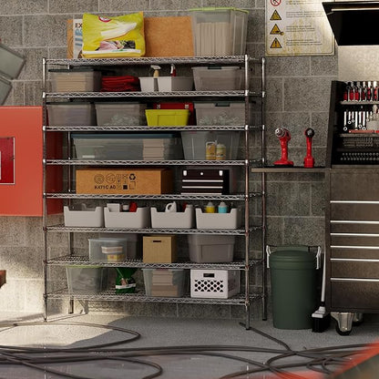 21" Deep x 60" Wide x 74" Height Wire Shelving Kit | 8-Tier | NSF Commercial Storage Rack Unit