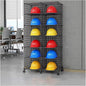 Stackable Safety Helmet Storage Boxes, Large Adjustable Hard Hat Placement Organizer Rack with Wheels for Construction Site/Garage/Workshop/Factory Helmet Display Shelf (2 * 6)