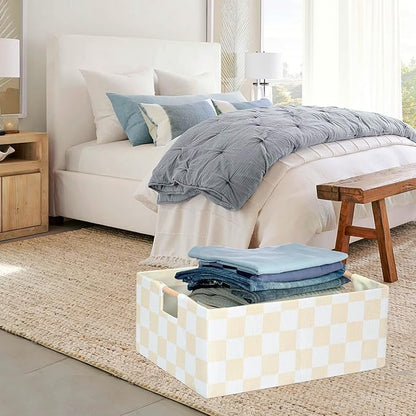 Storage Bin for Shelves Rectangle Closet Baskets Foldable Box with Handles, Gray Storage Bins, Storage Boxes for Home Office Car Dormroom