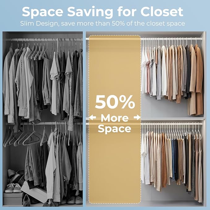 HOUSE DAY White Plastic Hangers 10 Pack, Plastic Clothes Hangers with Built-in Hooks, Durable and Strong Coat Hanger for Closet, Space Saving Clothing Hanger for Shirts, Coats, Skirt, Dress