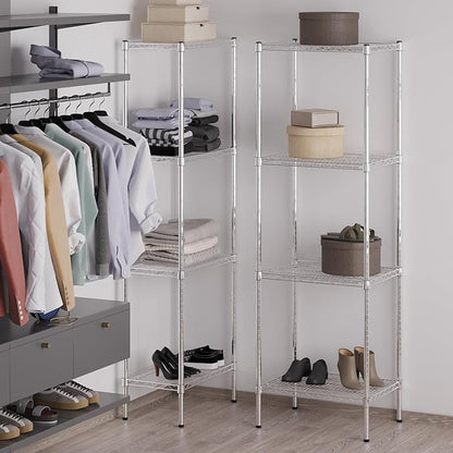 18" Deep x 24" Wide x 74" Height Wire Shelving Kit | 4-Tier | NSF Commercial Storage Rack Unit