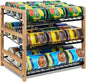 DGWJSU Can Organizer for Pantry 3-Tier, Can Storage Organizer Pantry, Soda Can Organizer, Holds up to 36 Cans Holders for Pantry, Cabinet, Countertop, Carbonized Brown