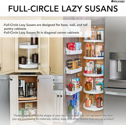 Rev-A-Shelf - 4WLS001-28-B52 - 28 in. Wood Full Circle Lazy Susan Single Shelf with Swivel Bearing