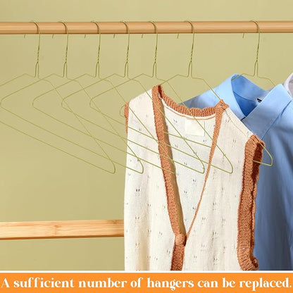 Yuntau 120 Pcs Wire Hangers Bulk 17.7" Dry Cleaner Hangers, Suit Holders for Home Caped Clothing (Gold)