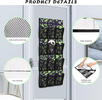 Generic Cute Panda Over The Door Clothes Storage Organizer Dirt-Resistant Closet Door Organizers and Storage Hangin The Simple But Stylish Design Style Adds A touch of Color to Entrances Office
