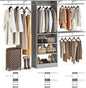 iSunirm 8FT Closet System with Shelves, 96'' Closet Organizer System with 3 Hanging Rods, Wall Mount Bedroom Wardrobe Walk-in Closet, Adjustable Cloth Garment Rack from 5 to 8FT (Cut to Fit), Grey