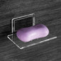 Self Adhesive Soap Dish Wall Mounted, 4 Slot Acrylic Soap Saver, Sponge Soap Holder for Shower Wall, Bathroom, Kitchen (Clear)