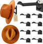 2.9Inch Hat Hooks for Wall - (8 Pack) Cowboy Hat Rack,SuitableSun Hats, Fedora, Wide Brim Hats Strong Hold Hat Hangers for Wall，Western Room Decor- (Black)
