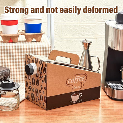 Dandat 20 Pcs 160 oz Disposable Coffee Dispenser Box with Spout, Insulated Cardboard Beverage Container for Catering Events Office Meetings Hot Cold Drinks