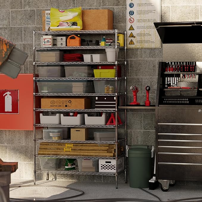 21" Deep x 48" Wide x 86" Height Wire Shelving Kit | 10-Tier | NSF Commercial Storage Rack Unit