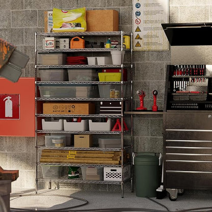 21" Deep x 48" Wide x 86" Height Wire Shelving Kit | 10-Tier | NSF Commercial Storage Rack Unit
