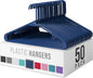 Plastic Hangers 50 Pack Navy - Clothes Hangers - Makes The Perfect Coat Hanger and General Space Saving Hangers for Closet and New Apartment Essentials - Percheros Ganchos para Colgar Ropa Hangars