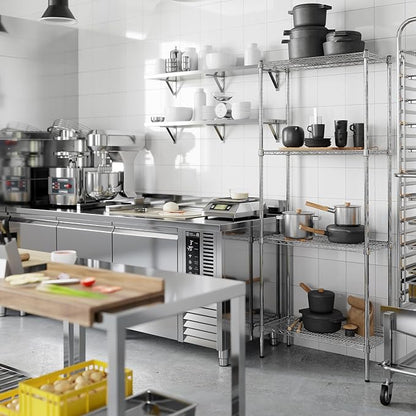 14" Deep x 30" Wide x 74" Height Wire Shelving Kit | 4-Tier | NSF Commercial Storage Rack Unit