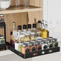 BOIVSHI Pull Out Spice Rack Organizer for Cabinet, 1 Tier Heavy Duty Spice Rack, Vertical Spice Rack for Kitchen Cabinet and Pantry (12.6''Wx10.5''Dx2.8''H, Metal Black)