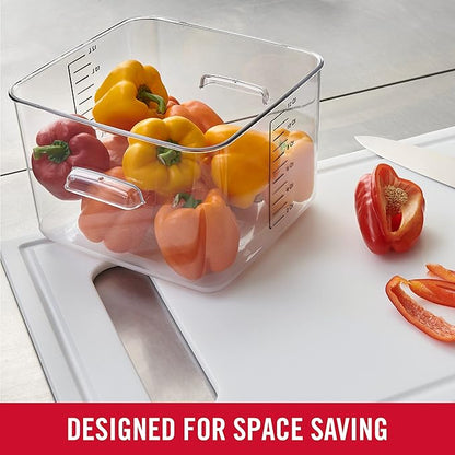 Rubbermaid Commercial Products Space Saving Square Food Storage Container 12 Quart Clear for Kitchen/Sous Vide/Meal Prep,(Pack of 6)