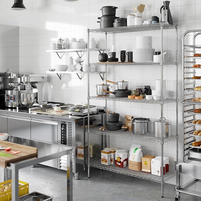 18" Deep x 48" Wide x 86" Height Wire Shelving Kit | 5-Tier | NSF Commercial Storage Rack Unit