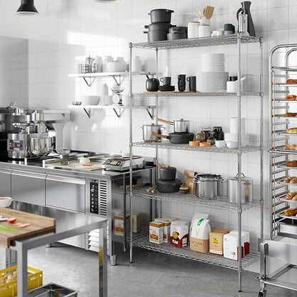 18" Deep x 48" Wide x 86" Height Wire Shelving Kit | 5-Tier | NSF Commercial Storage Rack Unit