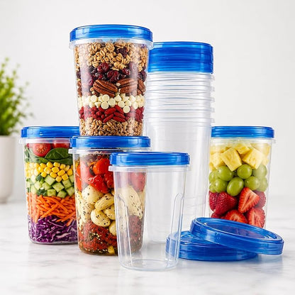 Tafura 10 Pack 32 Oz Freezer Storage Containers Leak-Proof - BPA Free Soup Containers with Lids - Reusable Freezer Containers for Food with Twist Top Lids - Ideal for Meal Prep, Leftovers & Pantry