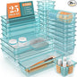 StorMiracle 25 PCS Drawer Organizer Set, 4 Varied Size Bathroom and kitchen Drawer cabinet organizer Trays, Clear Storage Bins for Makeup, Jewelry, Utensils and Gadgets