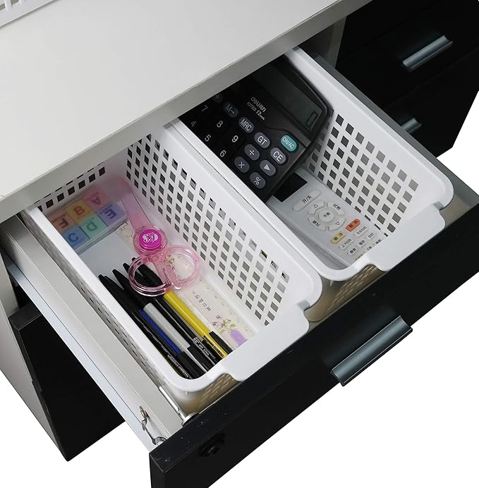 6-Pack Plastic Office Desktop Trays Basket Storage, White, F
