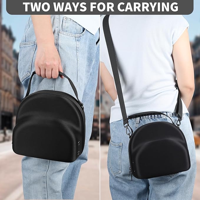 GERMUN Hard baseball hat case, Hat Carrier Travel Case with Adjustable Shoulder Strap, Hat cap case for 3 Baseball Caps - Perfect for Traveling & At-Home Storage (Black with Grey)